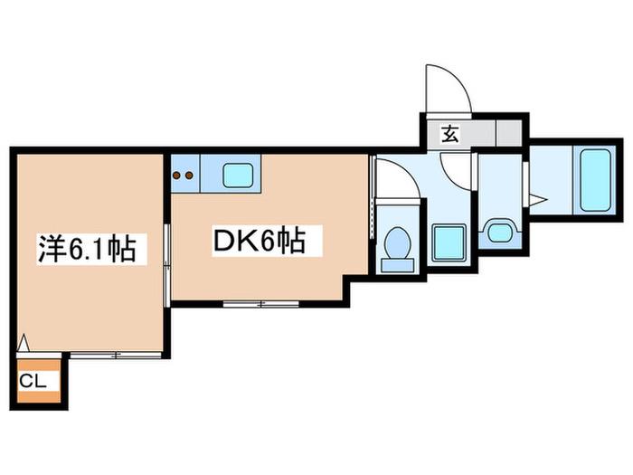 TRIANGLE(1DK/3階)の間取り写真