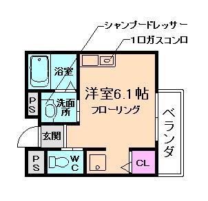 ユーハイツ住吉(ワンルーム/1階)の間取り写真