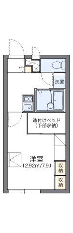 レオパレスコンフォール石橋D(1K/1階)の間取り写真