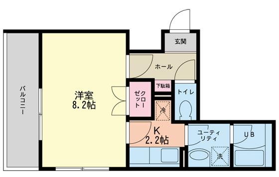 アーバンライフ国領(1K/2階)の間取り写真