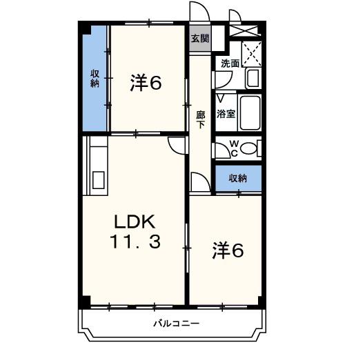 コージィ・コート(2LDK/3階)の間取り写真