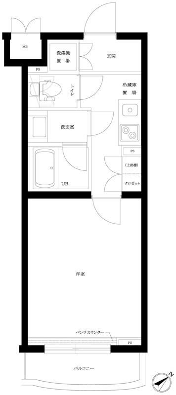 ルーブル駒沢大学参番館(1K/2階)の間取り写真