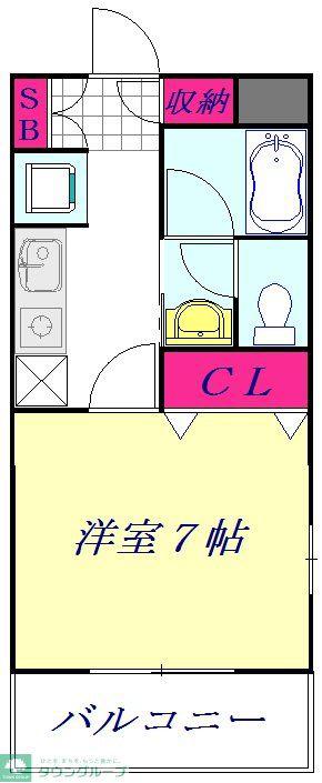 アベニール川口(1K/2階)の間取り写真