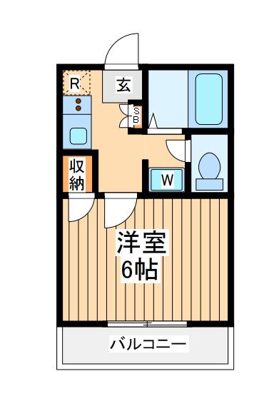 ポールメゾンⅡ(1K/3階)の間取り写真