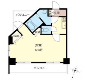 LASANTE品川シーサイドIII(1K/5階)の間取り写真