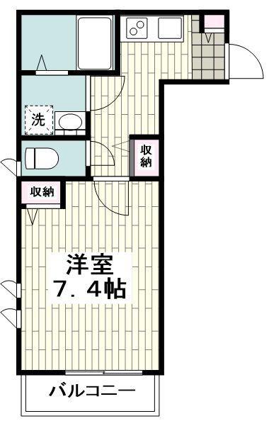 上條メゾン(1K/2階)の間取り写真
