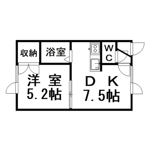 メゾンJIRO(1DK/2階)の間取り写真