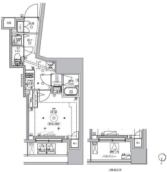 RELUXIA TERRACE横濱吉野町(1K/3階)の間取り写真