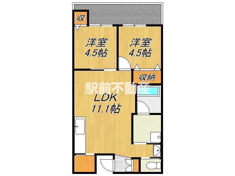 GIADA(2LDK/1階)の間取り写真