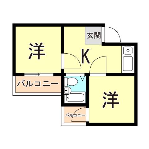 アメニティ東神戸3番館(2K/3階)の間取り写真