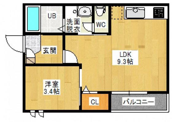 GRANDTIC水沢(1LDK/1階)の間取り写真