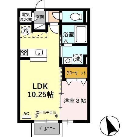 サンハイム(1LDK/2階)の間取り写真