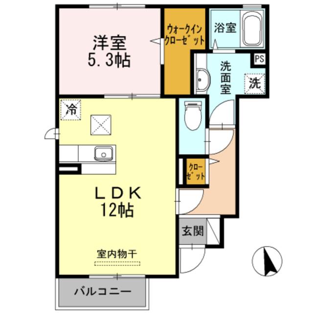 メゾングレージュあびこ(1LDK/1階)の間取り写真