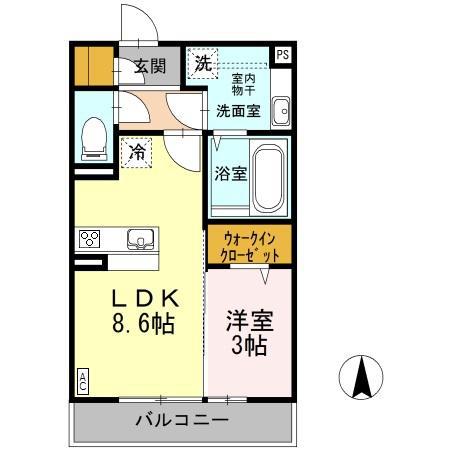 クレサージュ(1LDK/3階)の間取り写真