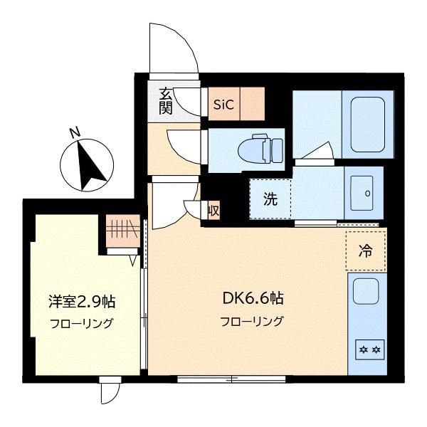 イプセ中目黒(1DK/3階)の間取り写真