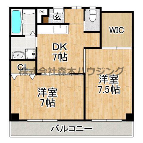 ロイヤルハイツ三喜(2DK/3階)の間取り写真