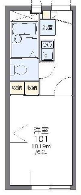 レオパレスパークサイド(1K/2階)の間取り写真