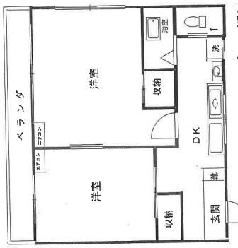 永和第六ビル(2DK/2階)の間取り写真