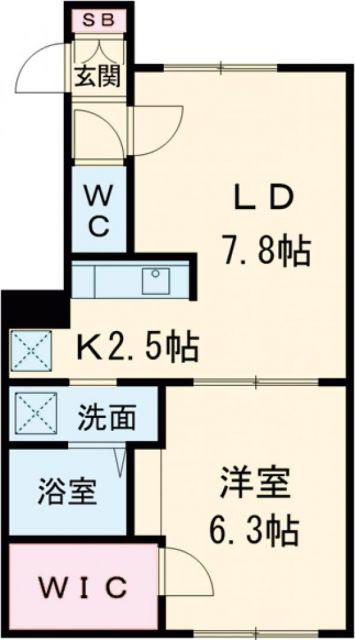 COURONNE DOR(1LDK/1階)の間取り写真