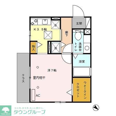 花月モナリエ(1K/1階)の間取り写真