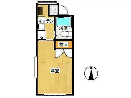 グリーンハイム氷川(ワンルーム/1階)の間取り写真