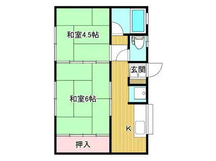 川崎アパート(2K/2階)の間取り写真
