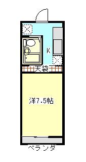 メゾンドヌール(1K/2階)の間取り写真