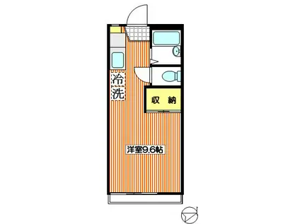 グリーンプラザB(ワンルーム/1階)の間取り写真