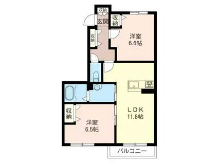 スタイルガーデン(2LDK/1階)の間取り写真