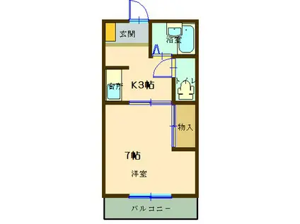 アルモニー藤生(1K/1階)の間取り写真