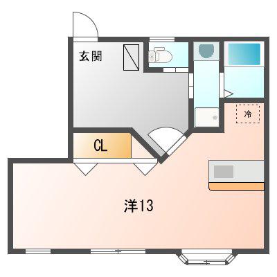 ノーブルハイム(ワンルーム/2階)の間取り写真