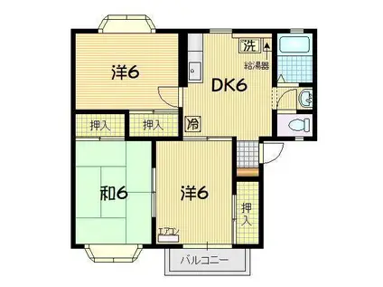 モンブラン A(3DK/1階)の間取り写真