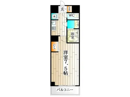 メゾン・ドヴィレ須磨(1K/2階)の間取り写真