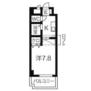 びいⅥ植田(1K/10階)の間取り写真