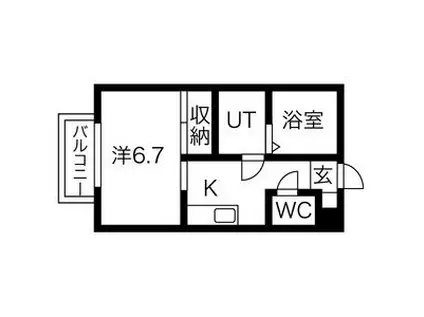 ラ・フォーレ萩原(ワンルーム/2階)の間取り写真