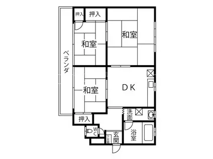 田中アパート(3DK/2階)の間取り写真