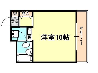 ジュネス神戸(ワンルーム/2階)の間取り写真