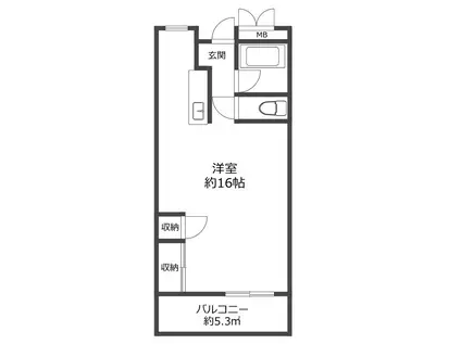 山内シャルム諏訪(ワンルーム/2階)の間取り写真