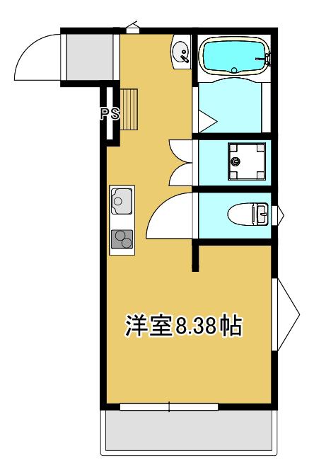 プレミア八王子(ワンルーム/1階)の間取り写真