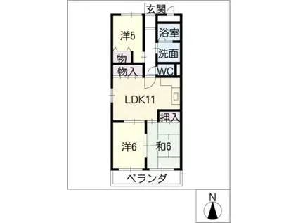 黄桜名古屋ハイツ(3LDK/4階)の間取り写真