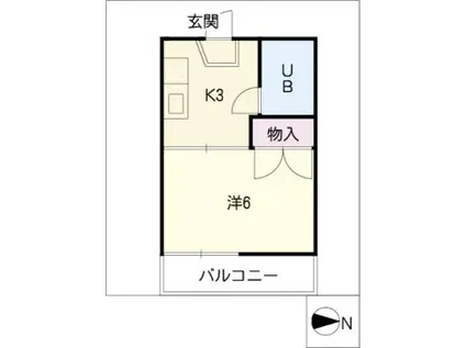 パーク荒子(1K/2階)の間取り写真