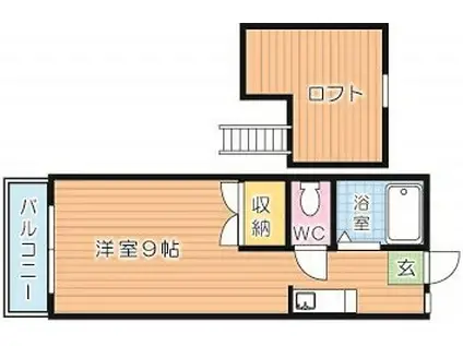 シティベール南八千代(ワンルーム/2階)の間取り写真