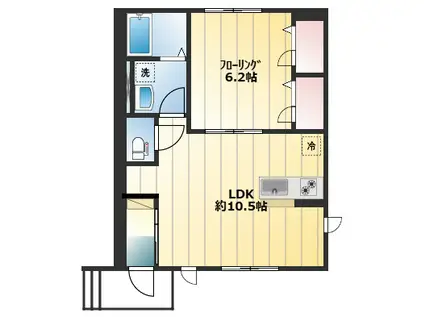LUBINA(1LDK/1階)の間取り写真