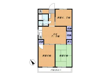 工藤ビル(3DK/4階)の間取り写真
