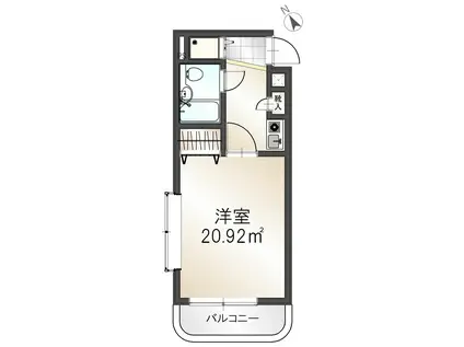 サンパレスなとり(1K/1階)の間取り写真