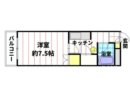 ラピッズ・セブンビル(1K/3階)の間取り写真