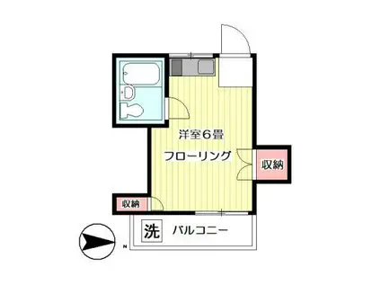 メゾン千早(ワンルーム/2階)の間取り写真