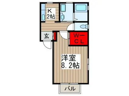 メイフェアA(1K/2階)の間取り写真