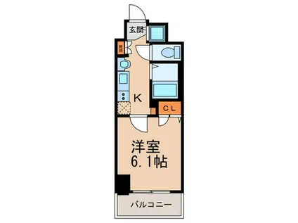 プレサンス梅田北パワーゲート(1K/12階)の間取り写真
