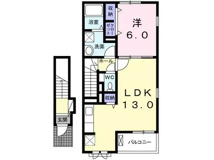 カーサMA(1LDK/2階)の間取り写真